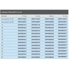 Pilniki NiTi H Endostar Poldent rozmiary