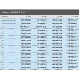 Pilniki NiTi S rozmiary