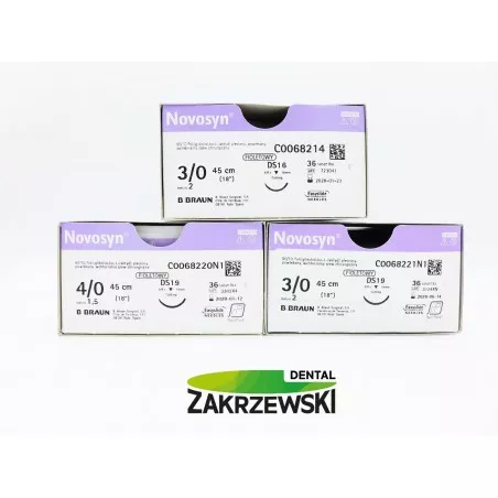 Nić chirurgiczna Novosyn 4/0, 3/8 koła Braun