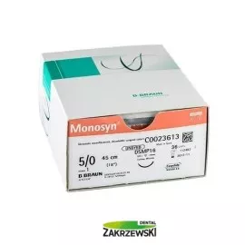 Nić chir. wchłanialna Monosyn Fiolet 5/0 3/8 koła Braun