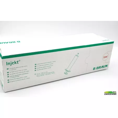 Strzykawki 5 ml z zielonym tłokiem op. 100 szt. Braun