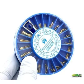 Sztyfty pozłacane asortyment 60 szt.+ klucz Swedent