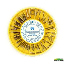 Wkłady koronowo-korzeniowe tytanowe zestaw 60 szt. Swedent