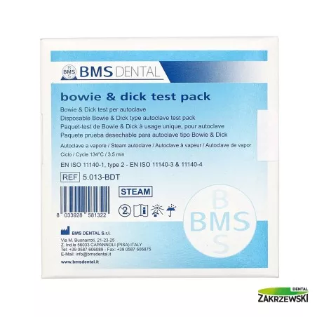 Test Bowie & Dick bms do kontroli sterylizatora BMS DENTAL