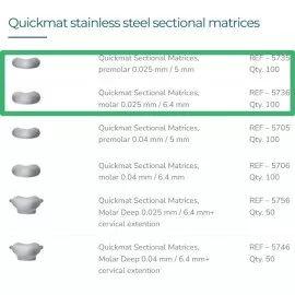 Quickmat paski grubość 0,025 mm. 5735 5736 op.100 szt. Polydentia