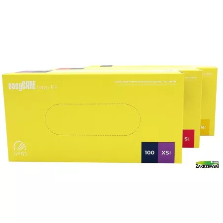 Rękawice lateksowe bezpudrowe EasyCare op.100szt. Zarys