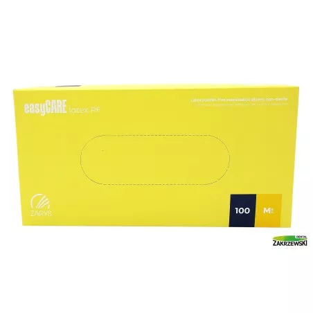 Rękawice lateksowe bezpudrowe M EasyCare op.100szt. Zarys