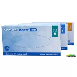 Rękawice lateksowe bezpudrowe op.100 szt. Semper