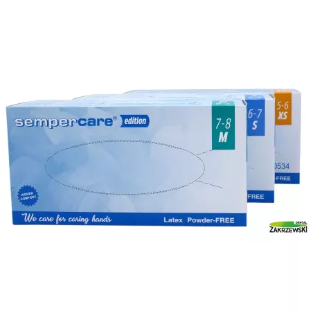 Rękawice lateksowe bezpudrowe op.100 szt. Semper