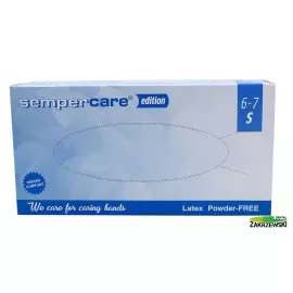 Rękawice lateksowe bezpudrowe s op.100 szt. Semper