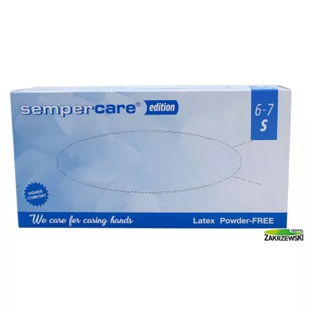 Rękawice lateksowe bezpudrowe s op.100 szt. Semper