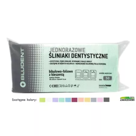 śliniaki dentystyczne z kieszenią kolory