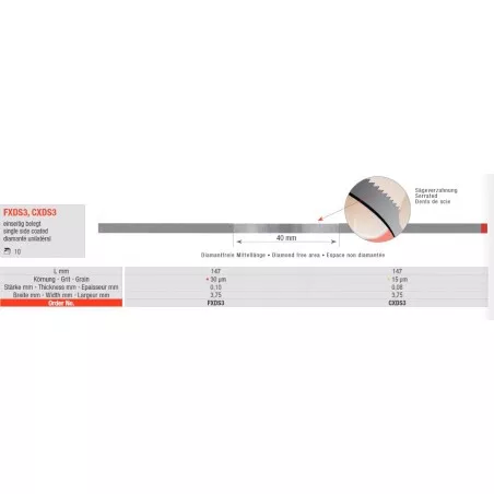 Pasek ścierny diamentowy z piłką Edenta op.1szt.